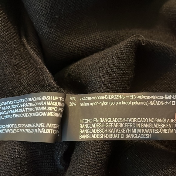 ZARA MOCK NECK CROPPED KNIT SWEATER SIZE SMALL GOOD CONDITION BLACK - Picture 5 of 5